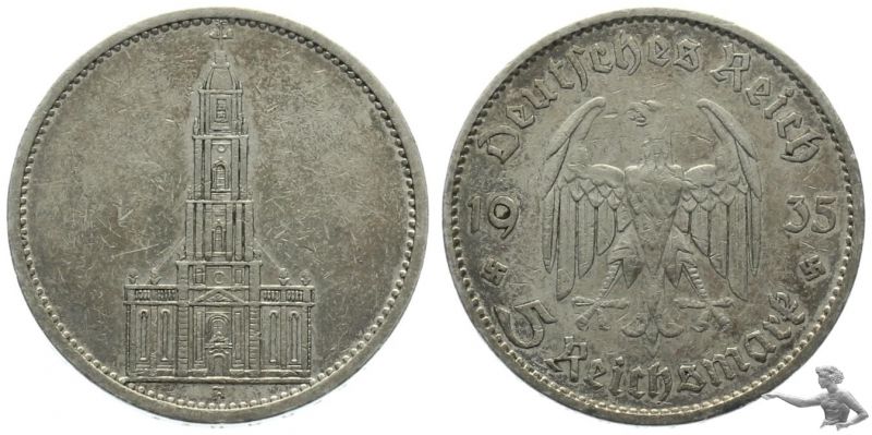 3. Reich 5 Mark 1935 A - Silber